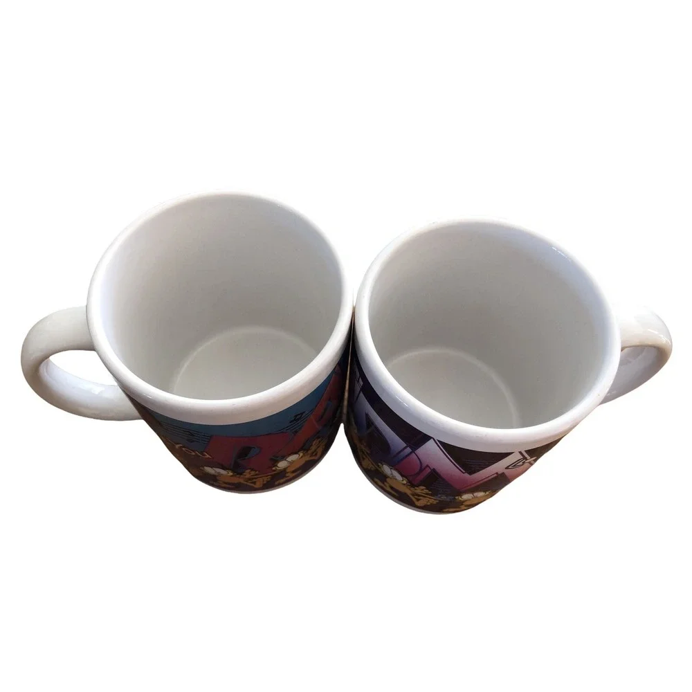 Garfield GRANDMA GRANDPA LOVE YOU Ceramic CUPS Mugs 1998 Vtg Gift‎ Y2K